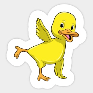 Duck at Yoga Stretching exercise Sticker